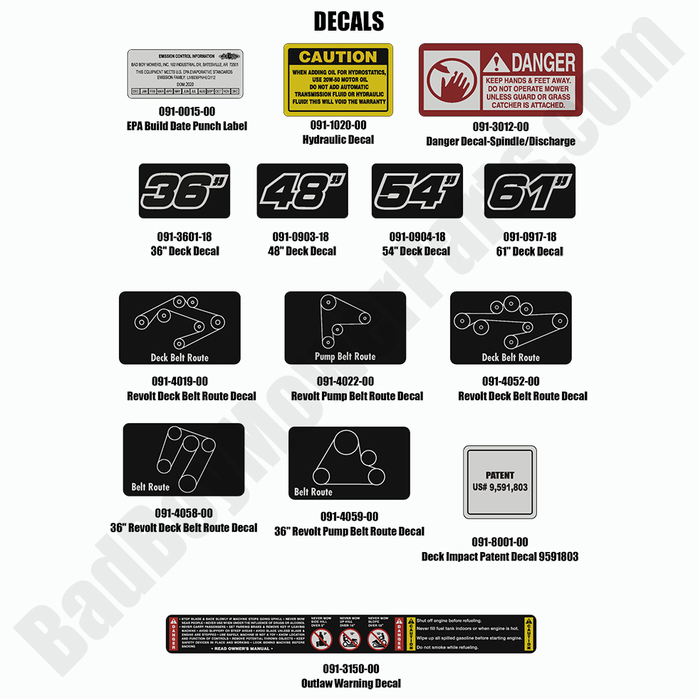 2883 - Bad Boy Mower Parts Lookup > 2022 > Revolt > Decals-1